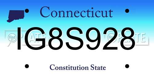 IG8S928 Connecticut License Plate