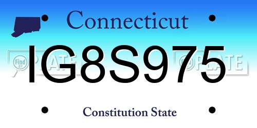 IG8S975 Connecticut License Plate