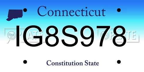 IG8S978 Connecticut License Plate