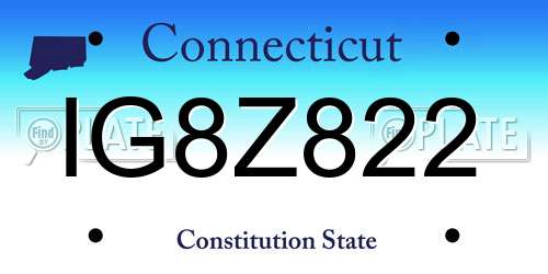 IG8Z822 Connecticut License Plate