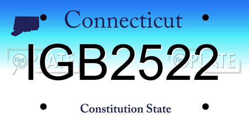 IGB2522 Connecticut License Plate