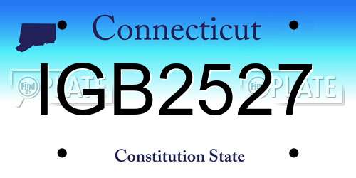 IGB2527 Connecticut License Plate