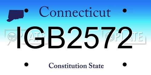 IGB2572 Connecticut License Plate