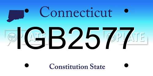 IGB2577 Connecticut License Plate