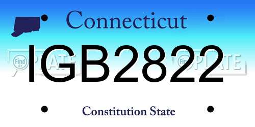 IGB2822 Connecticut License Plate