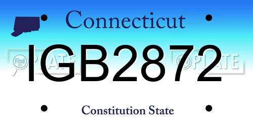 IGB2872 Connecticut License Plate