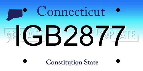 IGB2877 Connecticut License Plate