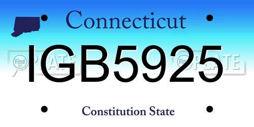 IGB5925 Connecticut License Plate
