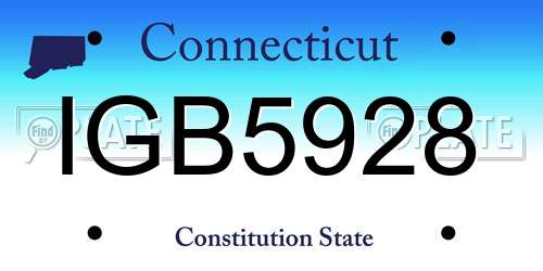 IGB5928 Connecticut License Plate