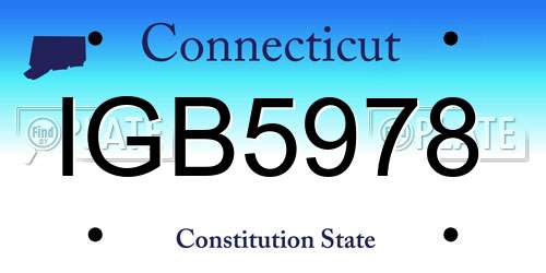 IGB5978 Connecticut License Plate