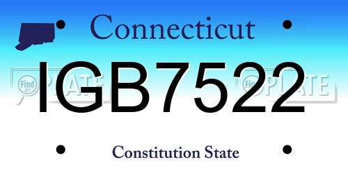 IGB7522 Connecticut License Plate