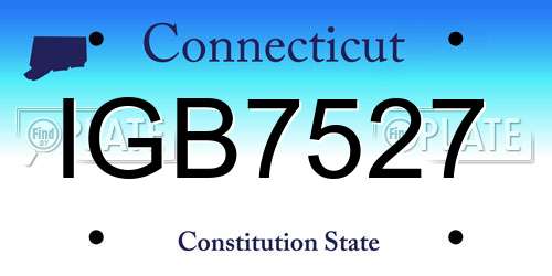 IGB7527 Connecticut License Plate
