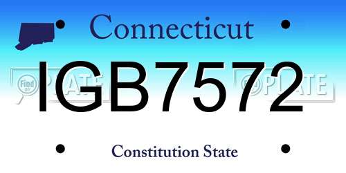 IGB7572 Connecticut License Plate