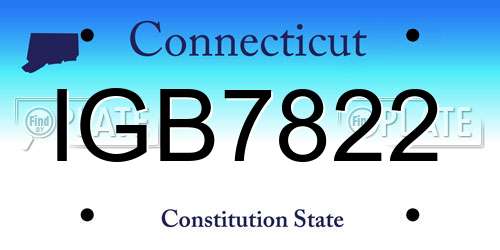 IGB7822 Connecticut License Plate