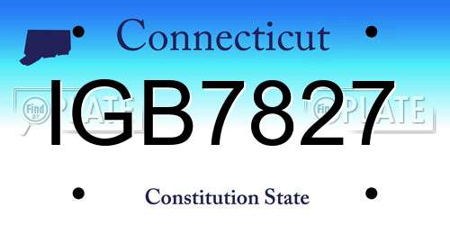 IGB7827 Connecticut License Plate