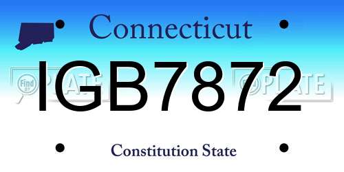 IGB7872 Connecticut License Plate