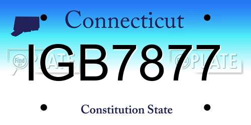 IGB7877 Connecticut License Plate