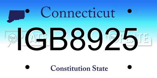 IGB8925 Connecticut License Plate
