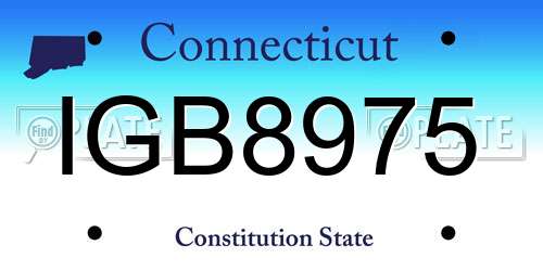IGB8975 Connecticut License Plate