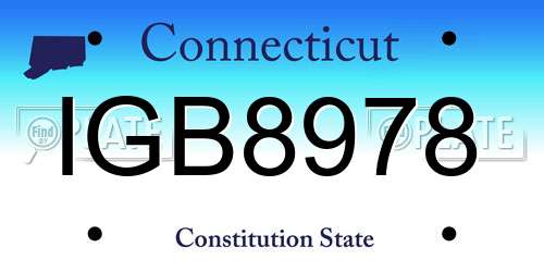 IGB8978 Connecticut License Plate