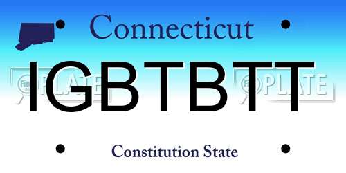 IGBTBTT Connecticut License Plate