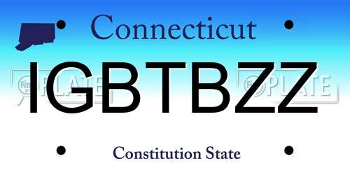 IGBTBZZ Connecticut License Plate