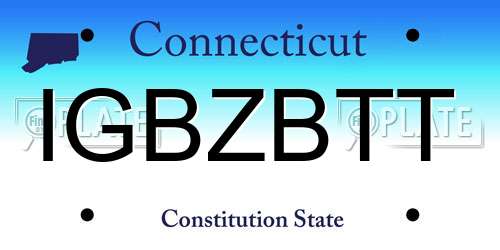 IGBZBTT Connecticut License Plate