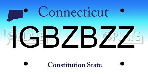 IGBZBZZ Connecticut License Plate
