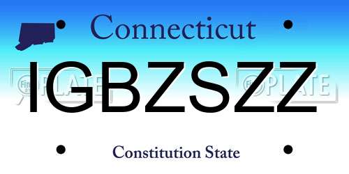 IGBZSZZ Connecticut License Plate