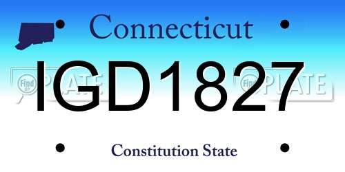 IGD1827 Connecticut License Plate