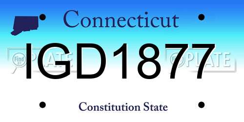 IGD1877 Connecticut License Plate