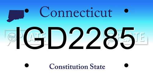 IGD2285 Connecticut License Plate