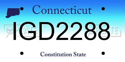 IGD2288 Connecticut License Plate