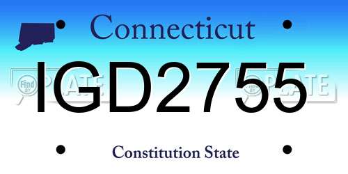 IGD2755 Connecticut License Plate