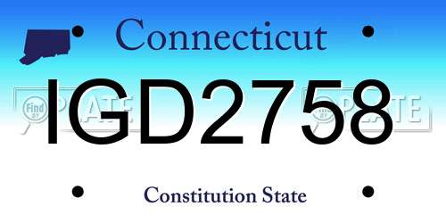 IGD2758 Connecticut License Plate