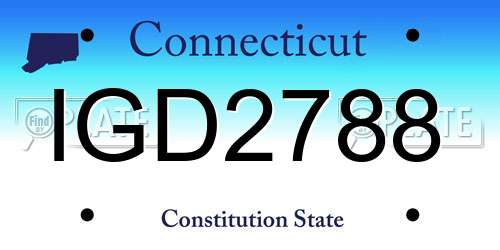 IGD2788 Connecticut License Plate