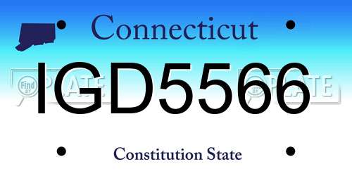 IGD5566 Connecticut License Plate