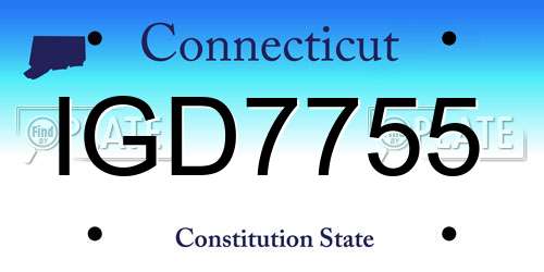 IGD7755 Connecticut License Plate
