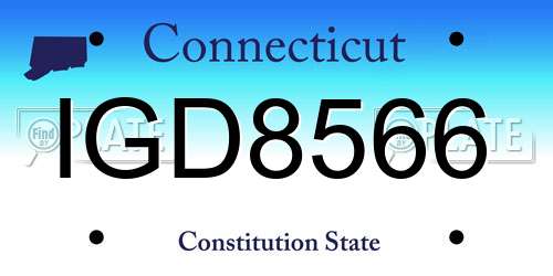IGD8566 Connecticut License Plate
