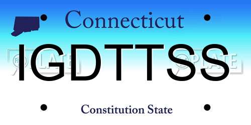 IGDTTSS Connecticut License Plate