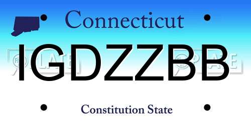IGDZZBB Connecticut License Plate