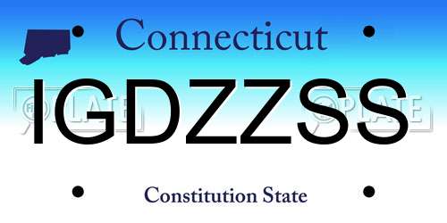 IGDZZSS Connecticut License Plate