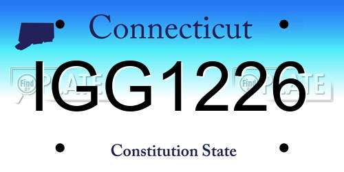 IGG1226 Connecticut License Plate