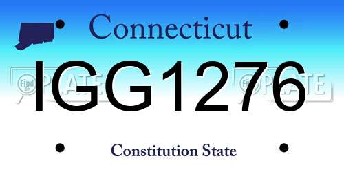 IGG1276 Connecticut License Plate