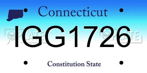 IGG1726 Connecticut License Plate