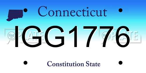 IGG1776 Connecticut License Plate