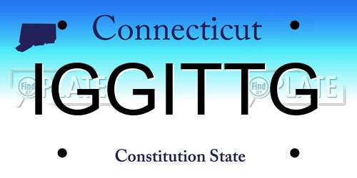 IGGITTG Connecticut License Plate