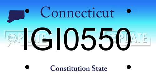 IGI0550 Connecticut License Plate