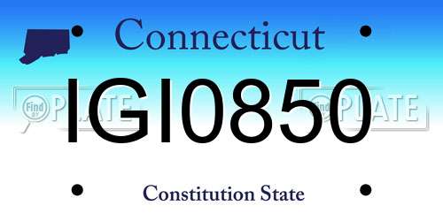 IGI0850 Connecticut License Plate