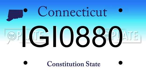 IGI0880 Connecticut License Plate